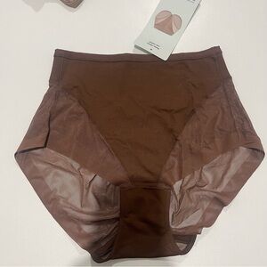 NWT Leonisa Compression Underwear Thong Lace Dark Brown
